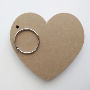 Heart-Shaped Album: 10 Pages Heart [Style-A] Shaped Bare Chipboard Book Album with a Binding Ring - 5&quot; wide x 4 5/8&quot; tall