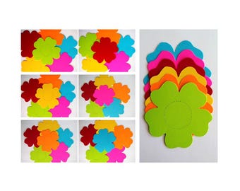 24 Large Flower Die Cuts: Colorful Cardstock Flower Die Cuts for Note Cards Party Decoration
