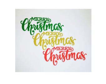 Words Die Cuts: Merry Christmas Die Cuts - Glitter Cardstock, White Cardstock, Chipboard