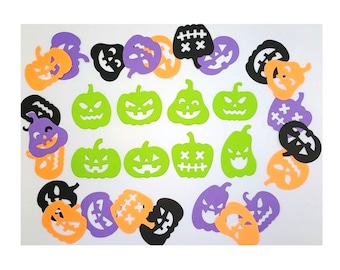 24 Halloween Pumpin Face Die Cuts: for Party Decoration and in Cardstock, Foam, Glitter Foam Sticker