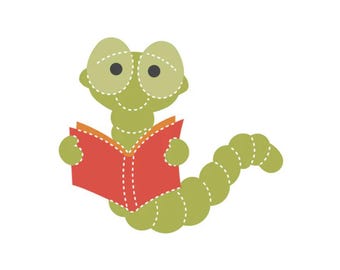 12 Large Bookworm Die Cuts: Cardstock Bookworms in White and Green Die Cuts for Note Cards Party Decoration Bulletin board Bookmarks