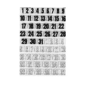 Clear Stamp Set Month Dates for Bullet Journal, Bujo Stamp, Number Stamp,  Journaling Supplies, January February March April May June July 