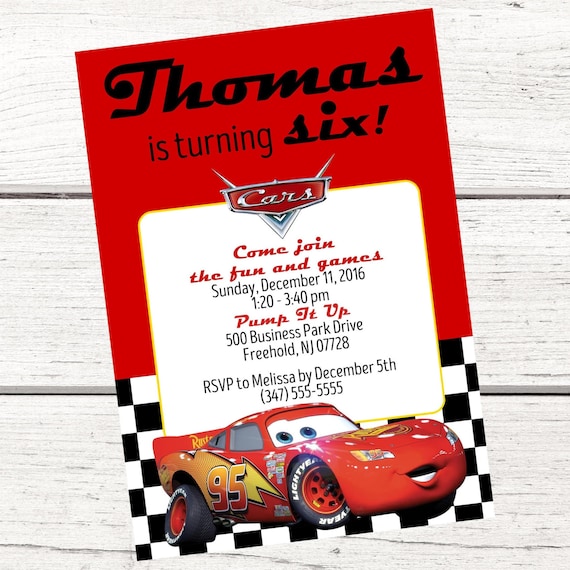 disney cars birthday invitation free thank you card file etsy cars birthday invitations free