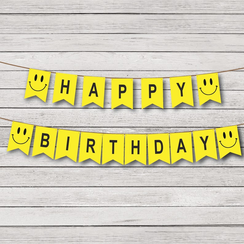 Smiley Face Banner Smiley Face Birthday Happy Face Banner | Etsy