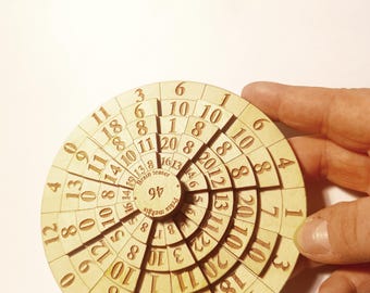 Number Puzzle – Wooden Logic Game with 5 Rotating Rings