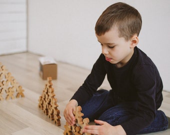 Montessori toy:stacking puzzle, set - 100 pcs.