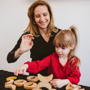 Montessori wooden balance puzzle - Banana - 25 pcs