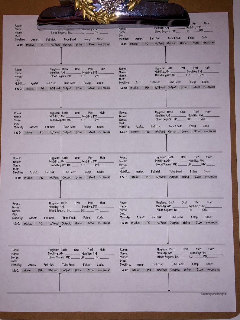 CNA Brain Sheet Report Organizer For Nurse Assistant Tech | Etsy