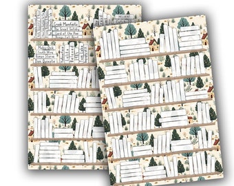 100 Books, Cozy Cottage Woods BookShelf Book Tracker, Large Matte Vinyl Sticker, Journaling, Notebooks, 7.3"5.1, (U.S Duty Free!)