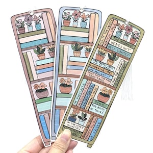 Bookmark Book Tracker, Book Stack, Double Sided, 44 Books to fill per bookmark, High Quality, Thick Cardstock, Book Club (U.S Duty Free!)