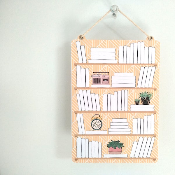 Book Tracker Wall Hanging 6.5"x4.5", 140 Total Books to Fill In, Art, Thick Sturdy Layered Cardstock, Eyelet Detail, Book reader, Avid