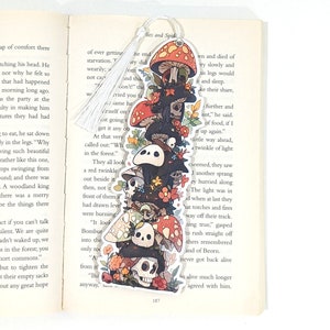 Eerie Mushroom and Skull Bookmarks - Perfect for Halloween Reads! Tassel included, Thick High Quality, Book club, Unique Bookmarks, Gifts