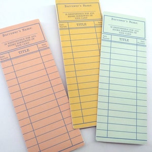 Library Book Card book mark Tracker, Vintage look, Thick Sturdy Layered Cardstock, Oldschool