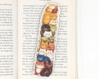 Bunch of Cats Bookmark, Doublesided, Thick High Quality, Book club, for the cat lover reader (U.S Duty Free!)