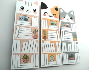Cat lovers様 リクエスト 6点 まとめ商品 Kawaii Kitty Cat Bookmark Tracker, Bookshelf, Cat Lover
