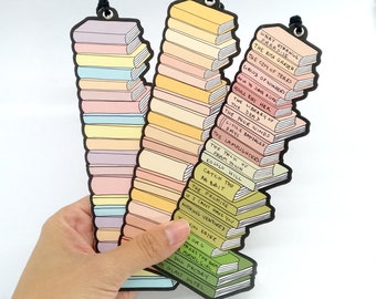 New Colors Bestselling Bookmark Tracker, Bookstack, Double Sided, 42 Books to Fill in, High Quality, Thick sturdy, Unique gift, Book club