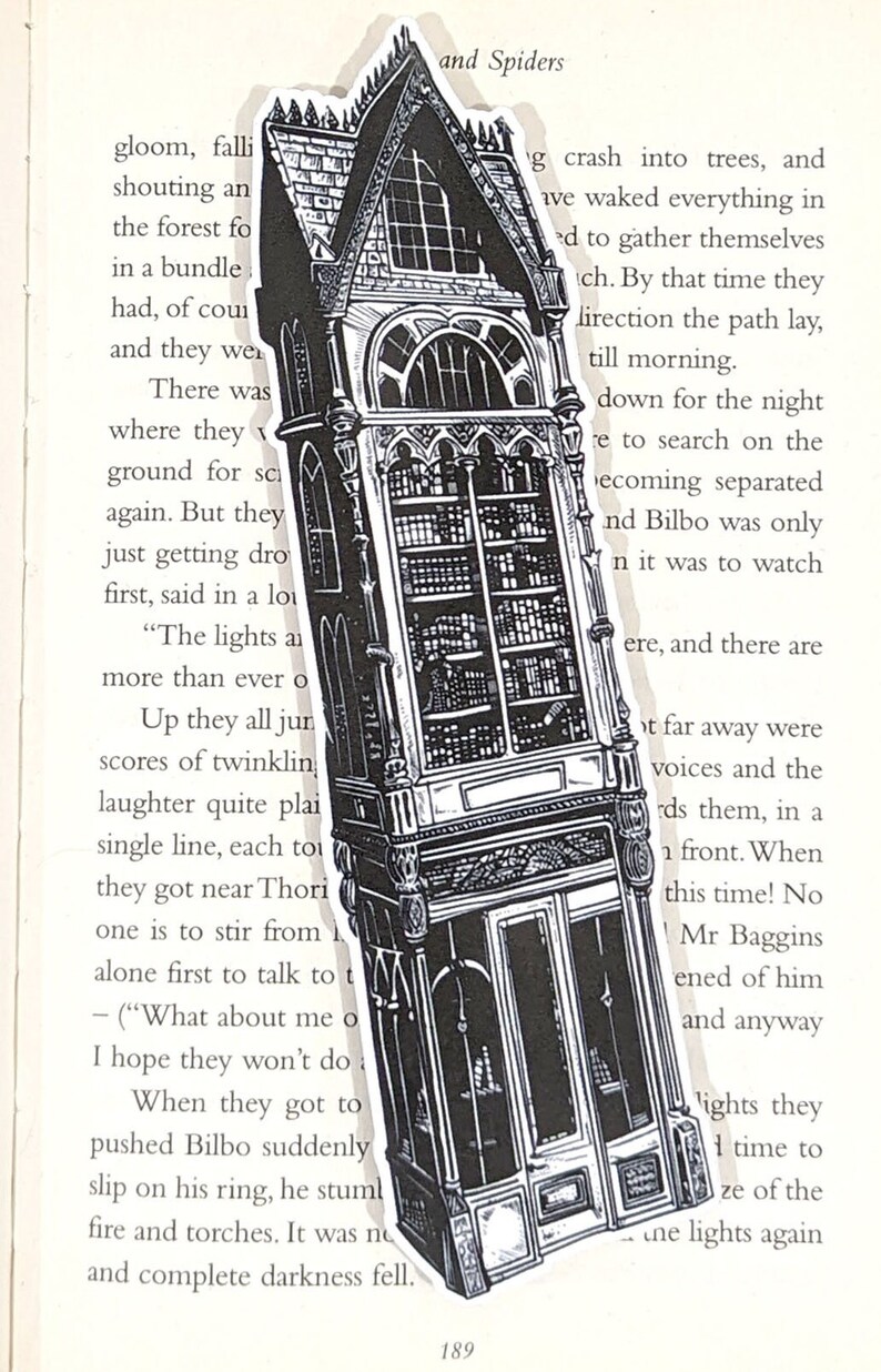 Black Gothic Bookmark, Handcrafted Double Sided Art, Thick High Quality, Book club, For booklovers and readers, Gifts (U.S Duty Free!) image 3