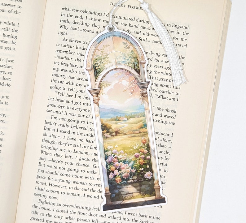 Victorian Arch Window Bookmark, Floral, Tassel Included, Thick High ...