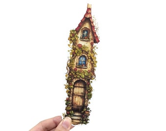 Cozy Enchanted Fairy House Bookmark - Whimsical Woodland Reading, Thick High Quality, Book club