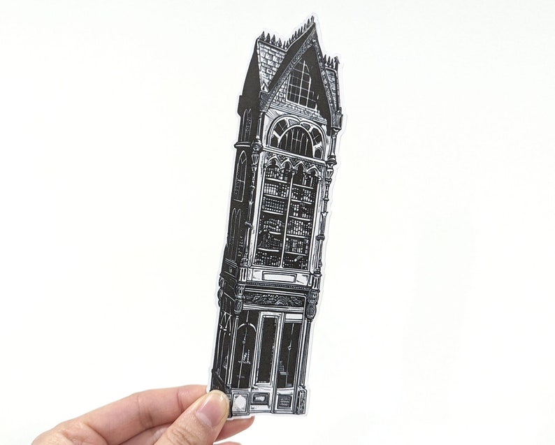 Black Gothic Bookmark, Handcrafted Double Sided Art, Thick High Quality, Book club, For booklovers and readers, Gifts (U.S Duty Free!) image 1