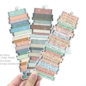 Marcapáginas para libros, para apilar libros, doble cara, de alta calidad, cartulina gruesa y resistente, ideal para regalar o para clubes de lectura. SeasideCozyPastelNew