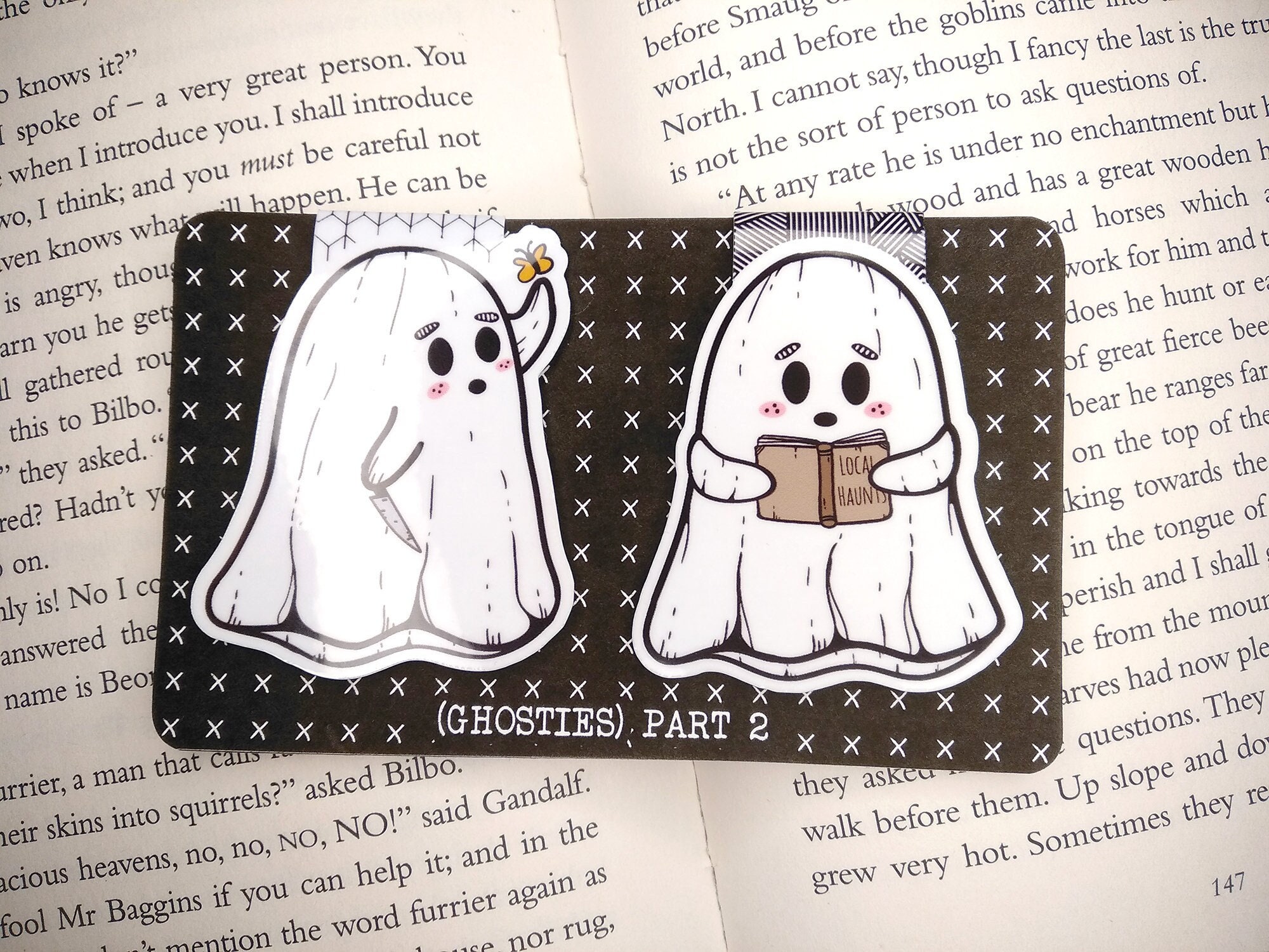 Ghosties Part 2 Ghost Bookmark Magnet Set Handmade Water