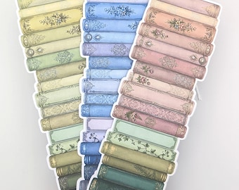 Marcapáginas con diseño de pila de libros de estilo romántico, marcapáginas con estética floral, regalo ideal para amantes de los libros de estilo cottagecore, marcapáginas adorable para lectores (¡Libre de impuestos en EE. UU.!)