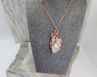 Stone Jewelry, Hubei Turquoise Pendant, Copper Necklace, Anniversary Gift, Bohemian Fashion, Special Event Jewelry