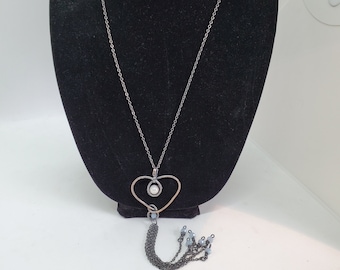 Handcrafted Copper Wire Heart Shaped Pendant - Antiqued Bohemian Style Anniversary Gift for Women -
