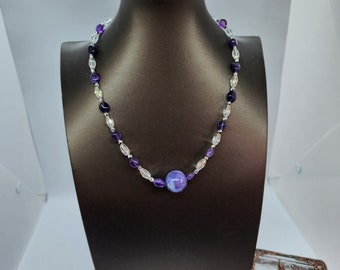 A Beaded Crystal Necklace, Silver Jewelry, Purple Passion, Gift Giving, Bohemian Fashion, Trendy Jewelry