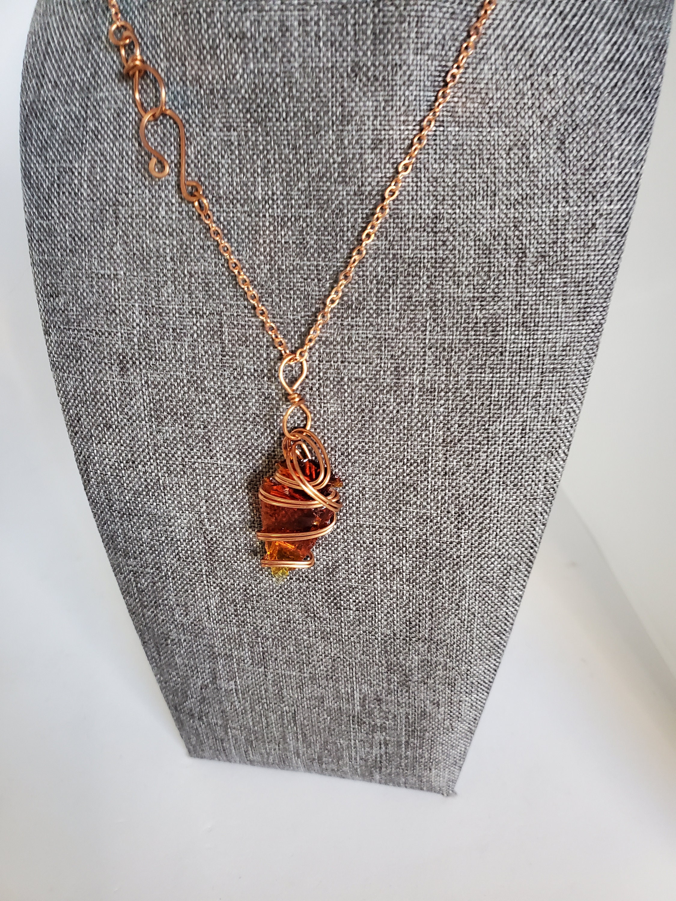 A Copper Wrapped Fire Orange Glass Arrowhead Hippie Jewelry - Etsy