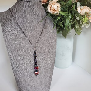 Antiqued Copper Wire Beaded Pendant with Crystals - Unique Handmade Jewelry Gift - Fashion Accessory