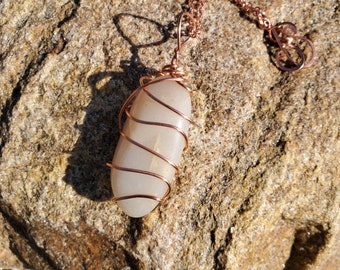 Rustic Riverstone Pendant Hand-Wrapped in Copper, One-of-a-Kind Treasure, Special Gift