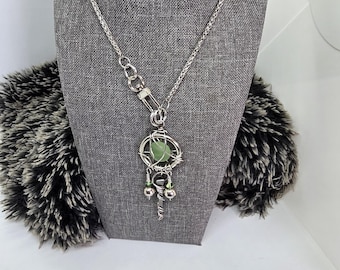 Green sea glass  necklace, nautical Jewelry, recycled beach glass pendant, gift for her