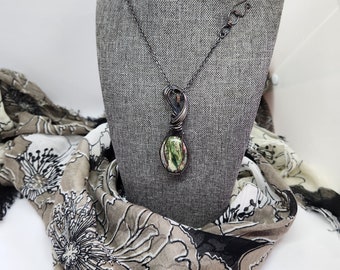 Ruby Fuchsite Pendant: Antiqued Copper Wire-Wrapped Boho Necklace
