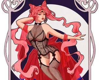 Art Nouveau Black Lady Boudoir Print