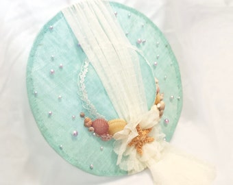 Vintage Mermaid Bergere-Sinamay Cocktail Hat