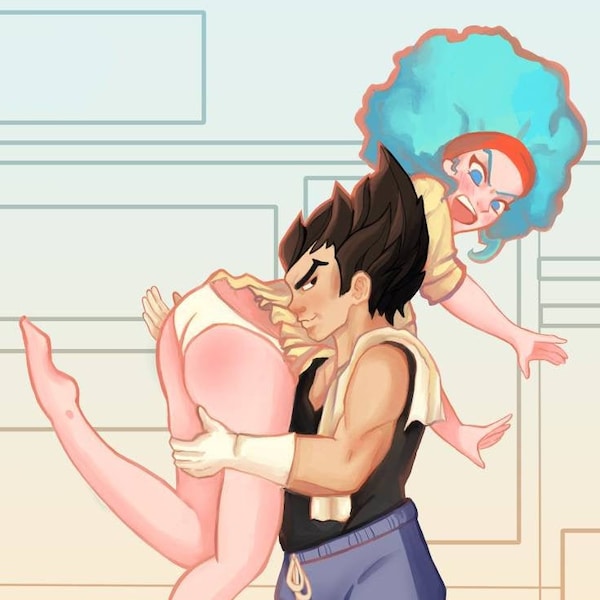 Dragon Ball Z Vegeta and Bulma Pin Up Fanart Print