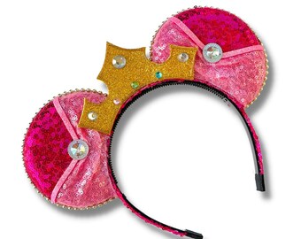 Sleeping Princess Mouse Ears - Make it Pink Make it Blue Mouse Ears - MADE TO ORDER