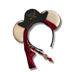 Classic Pirate Mouse Ears MADE TO ORDER Sequin W/ Band Grip