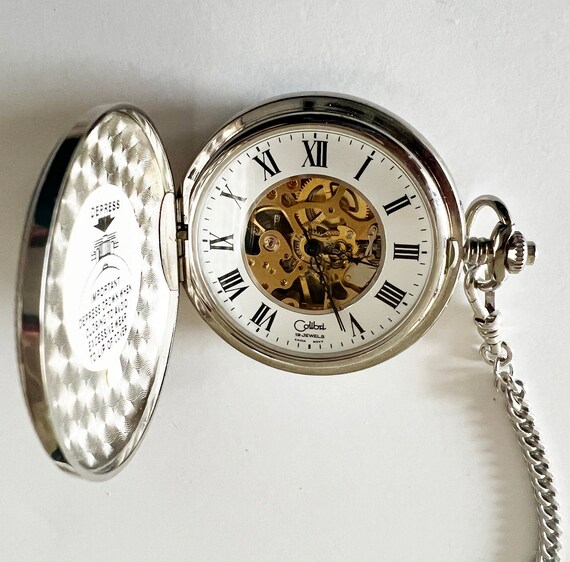 Colibri Windup Skeleton Pocket Watch, 17 Jewels Gem