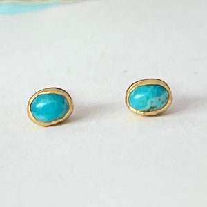 Tiny Raw Turquoise Studs • Minimalist Dainty Earrings • Gold Filled • December Birthstone • Something Blue • Perfect Simple Bridesmaid Gift