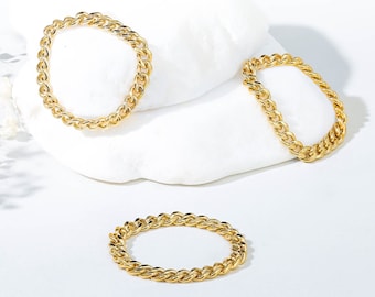 14k Gold Filled Cuban Link Ring: Handmade Curb Chain Stacking Ring
