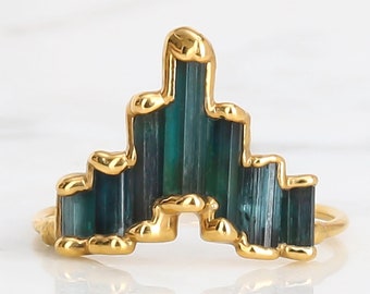 Gold Art Deco Tourmaline Ring • Ringcrush