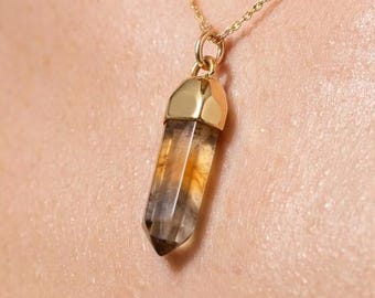 24k Gold Filled Smoky Citrine Necklace