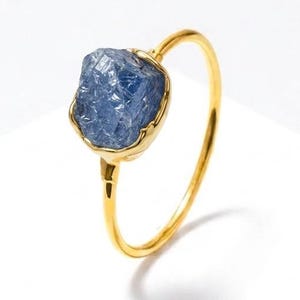 Raw Sapphire Ring - 24k Gold Filled