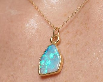 24k Gold Filled Fire Opal Necklace