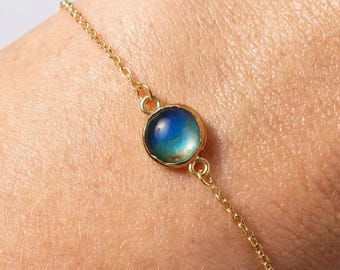 24k Gold Filled Color Changing Mood Stone Bracelet