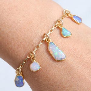 Australian Opal Charm Bracelet - 24k Gold Filled