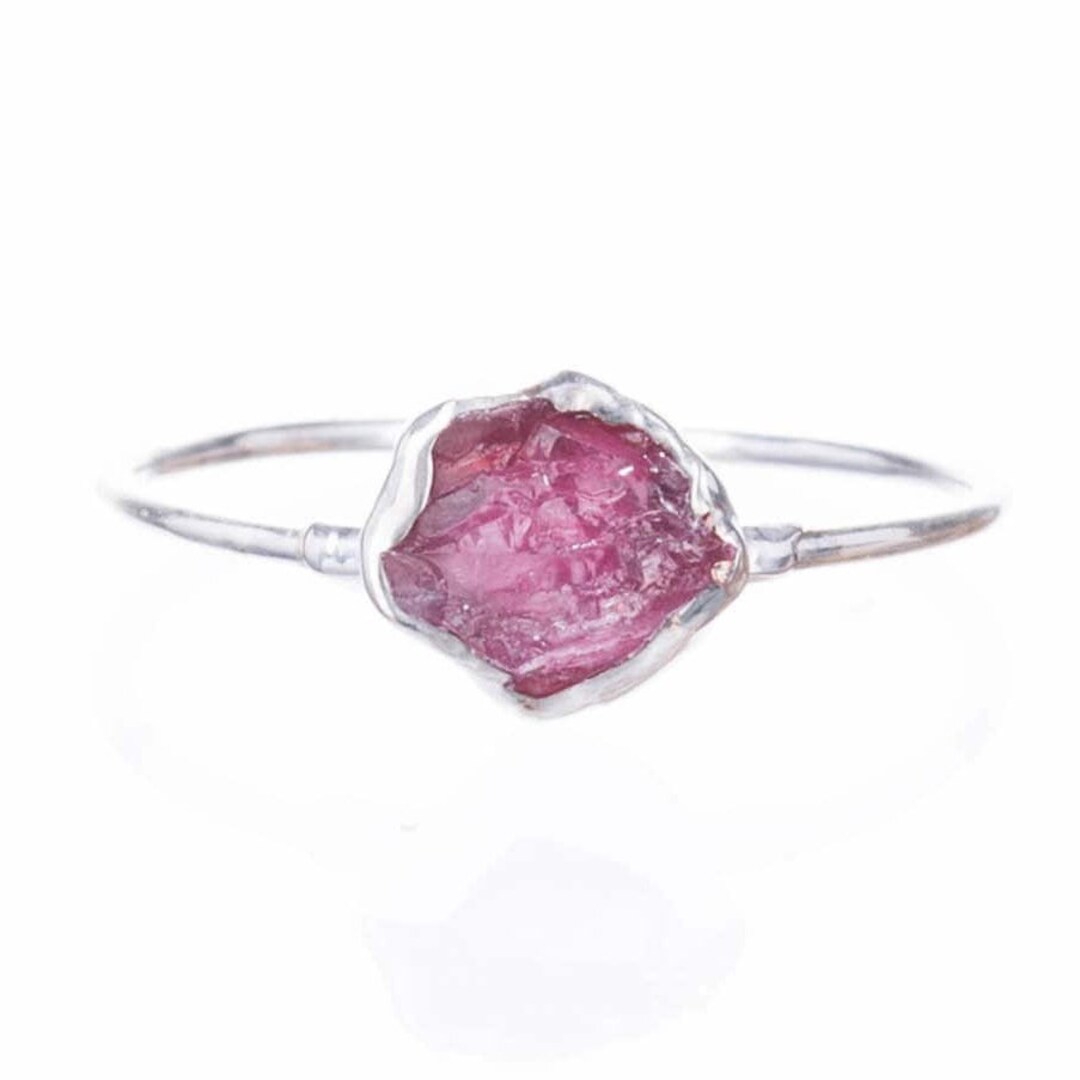 Raw Ruby Ring for Women Sterling Silver Red Sapphire - Etsy